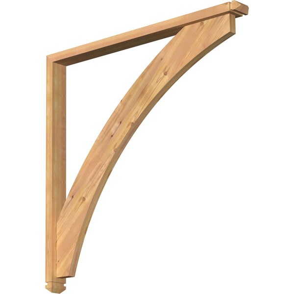 Ekena Millwork Thorton Arts and Crafts Smooth Bracket w/ Offset Brace, Western Red Cedar, 3 1/2"W x 42"D x 42"H BKT0402X42X42THR03SWR - main